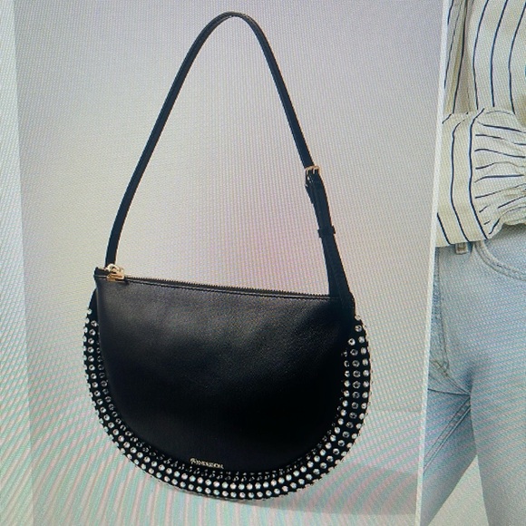 NWT JW ANDERSON BLACK CRYSTAL BUMPER MOON BAG - Picture 4 of 12